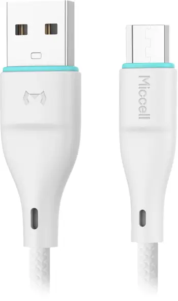 Kabllo USB në microUSB Miccell VQ D06, 2.4A, 1m, e bardhë