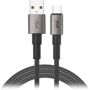Kabllo USB në USB C Miccell VQ D34, 1.2m, 2.4A, e zezë