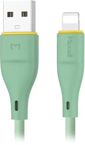 Kabllo karikues Miccell VQ D06 USB A në Lightning, 1m, 2.4A, e gjelbër