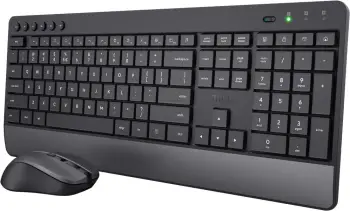Set tastierë dhe maus Trust Trezo Comfort, wireless, layout gjerman QWERTZ, i zi