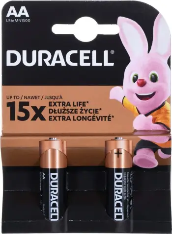Bateri alkaline Duracell Basic AA LR6, paketim 2 copë