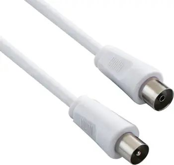Kabllo antene coax 9.5mm, 2m, 75 Ohm, e bardhë