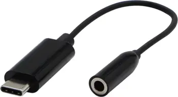Adapter audio Logo, USB Type C në Jack 3.5 mm, 0.2 m, i zi