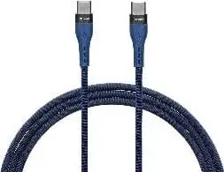 Kabllo USB C TRACER Type C to Type C, 1m, 60W, i zi bojëqielli