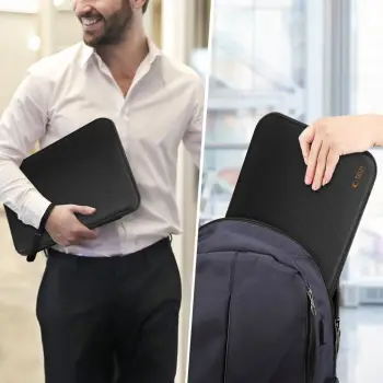 Çantë laptopi Tech-Protect Hardpouch, 15-16", e zezë portokalli