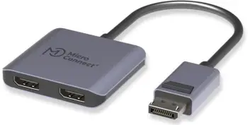 Adapter DisplayPort MicroConnect MC-DP-2XDP, 1x në 2x DisplayPort, 4K, i zi