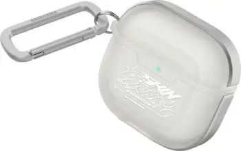 Kapak mbrojtës për kufje Apple AirPods 4 Skinarma Kinzoku Frost, me karabinë, transparent