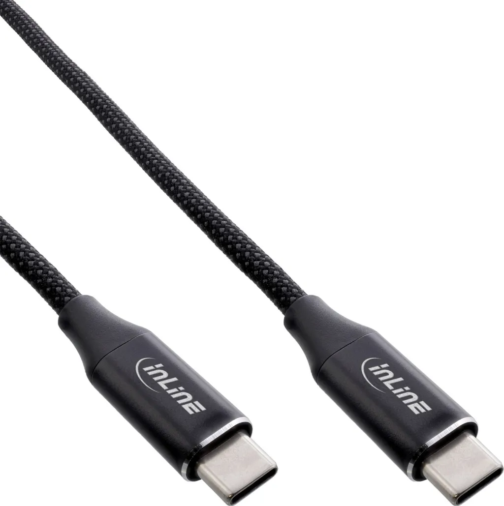 Kabllo magnetike USB-C InLine, USB-C në USB-C, 100W, 1m, e zezë - 1