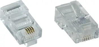 Prizë modulare InLine RJ45 8P4C, për kabllo flat ISDN, set 100 copë, transparente
