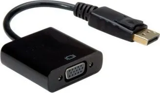 Kabllo adapter Value 12.99.3136, DisplayPort në VGA, 0.15m, e zezë - 1
