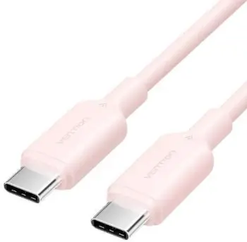 Kabllo USB Vention Type C në Type C, USB 2.0, 3A, 1m, rozë