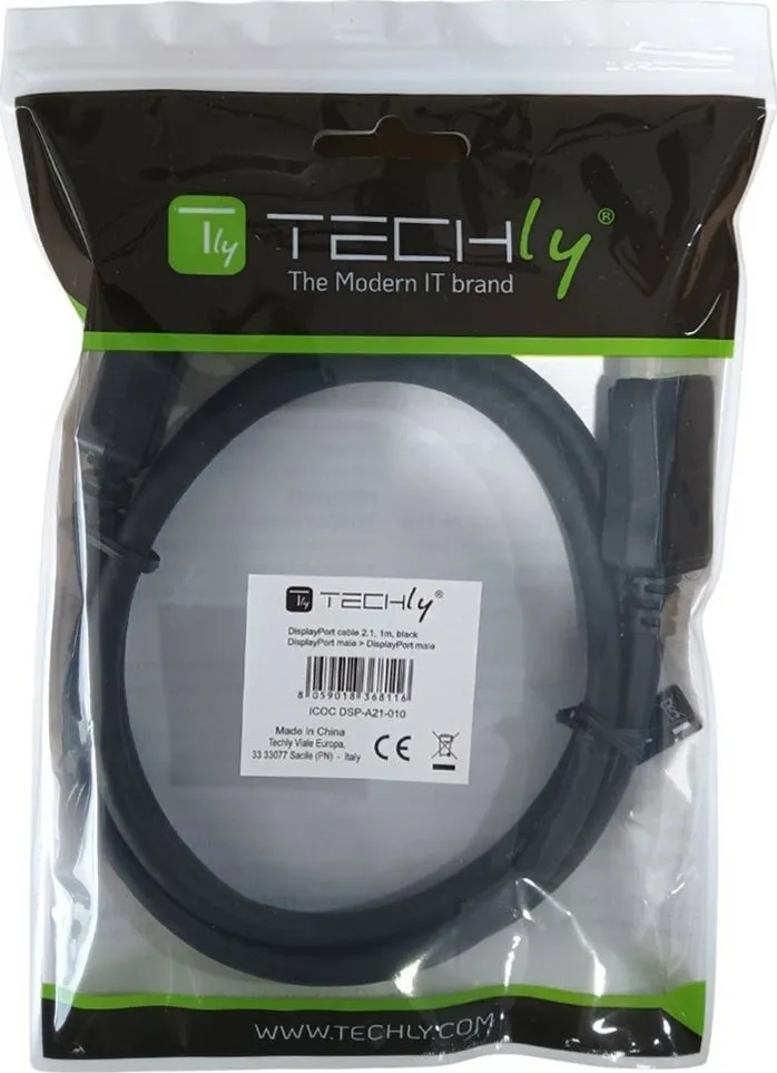 Kabllo DisplayPort Techly ICOC DSP A21 010, 1m, e zezë - 5