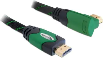 Kabllo HDMI DeLOCK High Speed 1.4, 2m, me Ethernet, jeshile e zezë