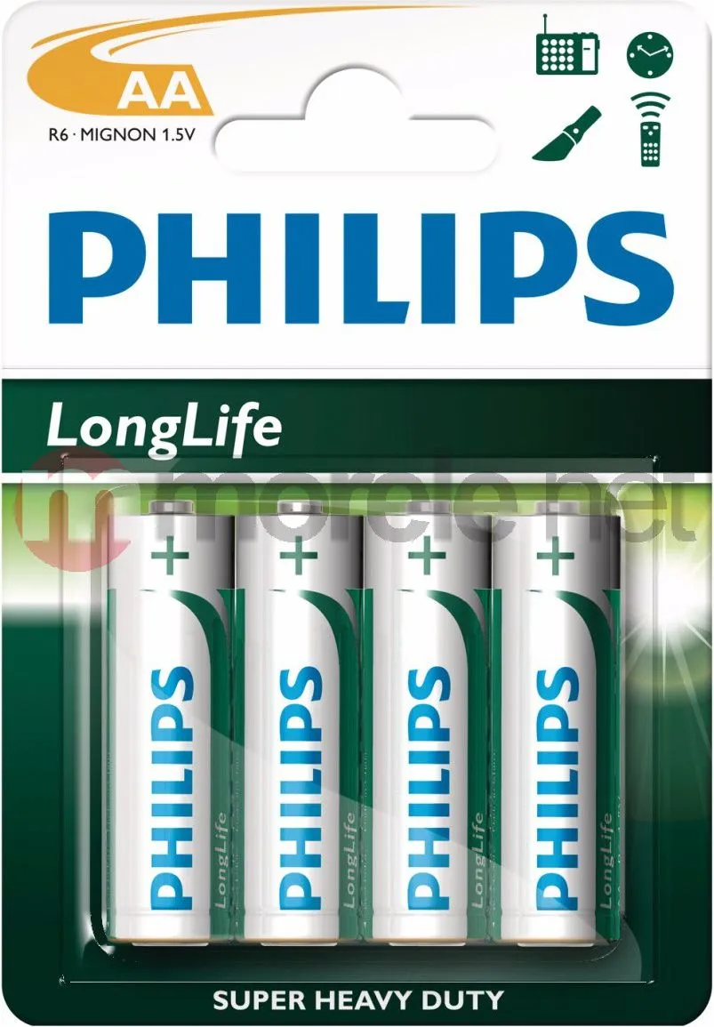 Bateri AA Philips LongLife R6, 4 copë - 1