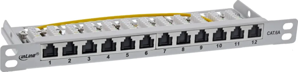 Patch panel InLine 10", Cat.6A, 12 porta, gri e hapur - 3