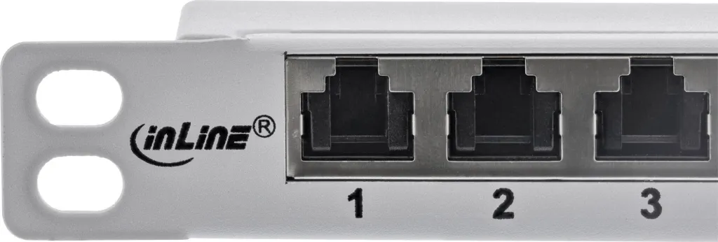 Patch panel InLine 10", Cat.6A, 12 porta, gri e hapur - 5