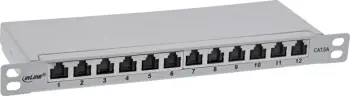 Patch panel InLine 10", Cat.6A, 12 porta, gri e hapur