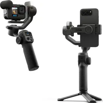Stabilizues GoPro Fluid Pro AI, për kamera dhe smartphone, dritë integruese, i zi