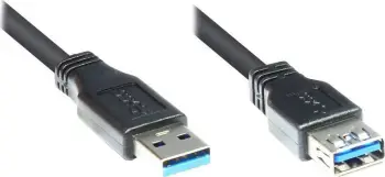 Kabllo zgjatëse USB Alcasa, USB 3.2 Gen 1, 5 m, e zezë