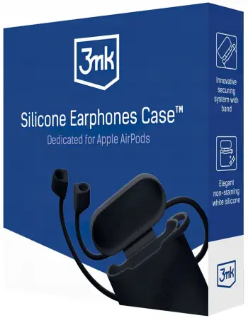Këllëf silikoni 3MK për Apple AirPods 3rd Gen, mbulesë mbrojtëse, i zi