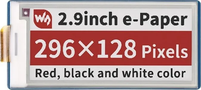 Display E-Paper Waveshare 19607, 2.9", 296x128px, SPI, për Raspberry Pi Pico - 1