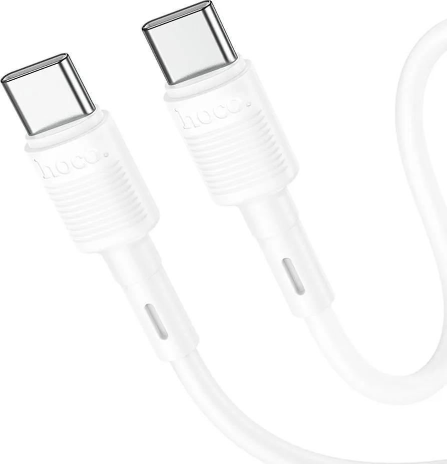 Kabllo karikimi Hoco X83, Type C në Type C, 60W PD 3A, 1m, e bardhë - 2