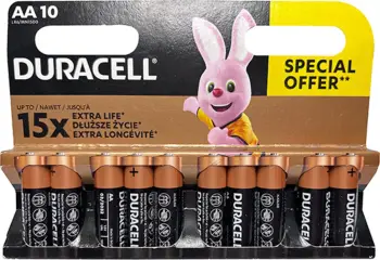 Bateri alkaline Duracell AA R6, paketim 10 copë