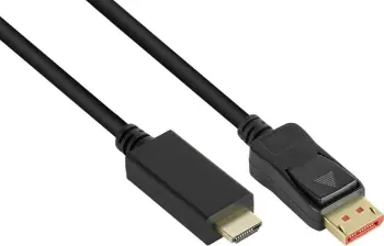 Kabllo adapter video Alcasa DP14 HDMI5, DisplayPort në HDMI, 5 m, e zezë
