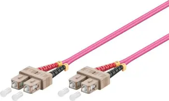 Kabllo optike Microconnect FIB222010-4, 10 m, OM4 multimode, SC, rozë