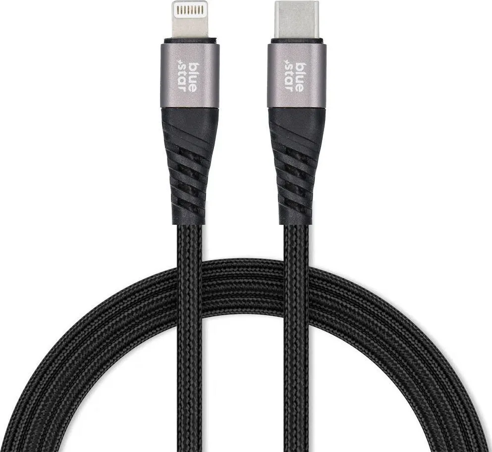Kabllo USB Blue Star Premier USB C Lightning, 1.2m, 2.4A, gri - 1