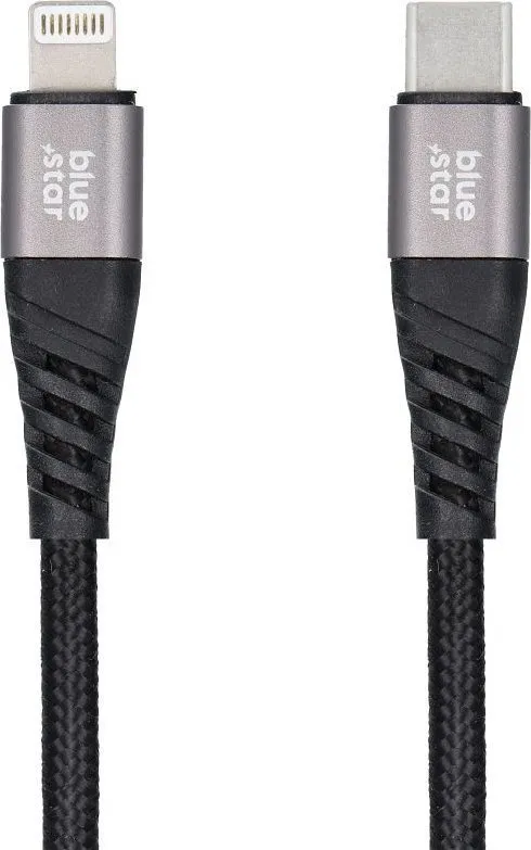 Kabllo USB Blue Star Premier USB C Lightning, 1.2m, 2.4A, gri - 2