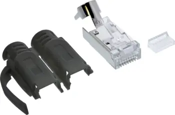 Prizë rrjeti InLine Crimp Plug Cat.6A RJ45, e mbrojtur, set 10 copë, e zezë