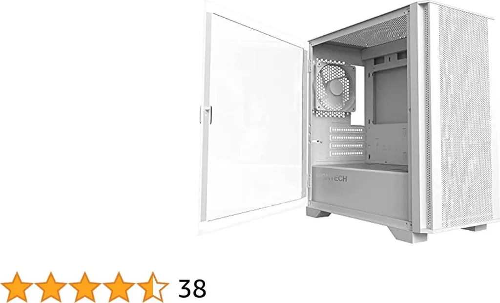 Kase kompjuteri Montech AIR 100 LITE, MicroATX, xham i temperuar, e bardhë - 2
