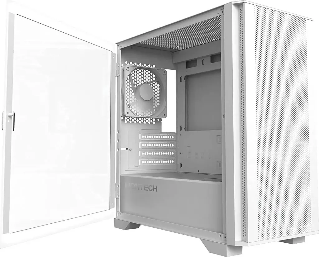 Kase kompjuteri Montech AIR 100 LITE, MicroATX, xham i temperuar, e bardhë - 3