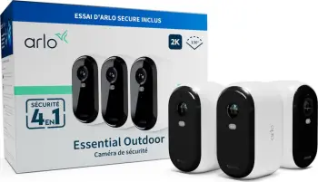 Kamerë sigurie Arlo Essential 2K Outdoor, set 3 copë, pa kabllo, e bardhë
