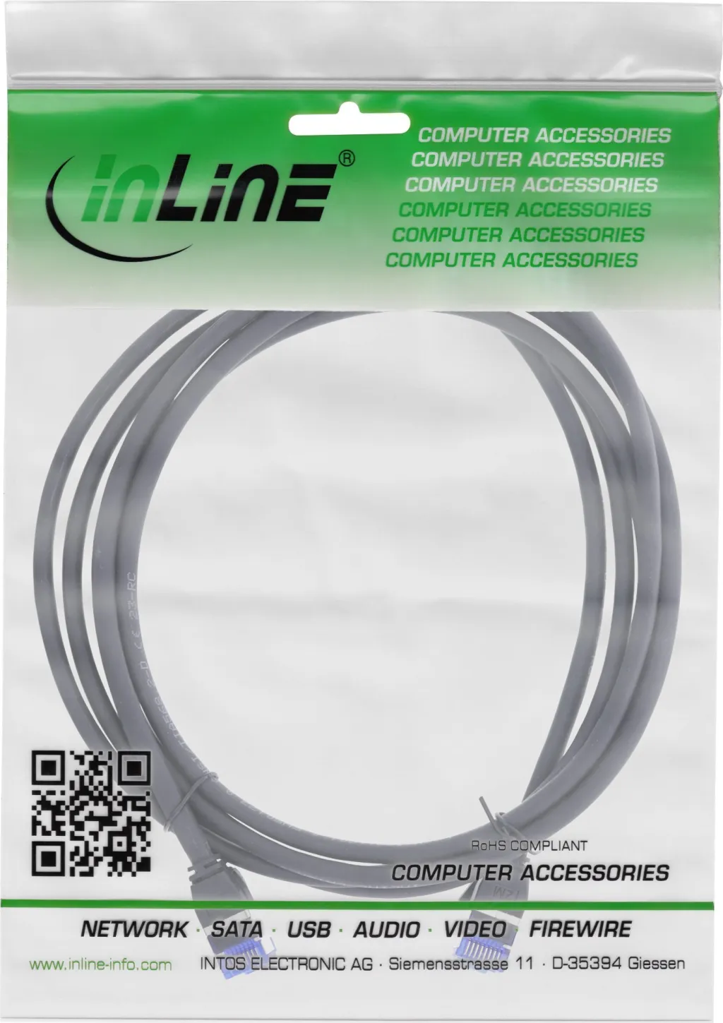 Kabllo rrjeti InLine Slim Cat.6A, S/FTP, PoE, 1.5m, i zi - 3