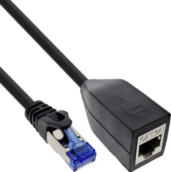 Adapter rrjeti InLine RJ45, Cat.6A S/FTP, prizë dhe folje RJ45, 0.2m, i zi