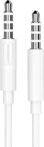 Kabllo audio stereo Denmen DX02, 3.5 mm jack në jack, 2m, e bardhë - 2