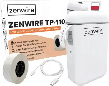 Printer etiketa Zenwire TP-110, termik, Bluetooth, i bardhë