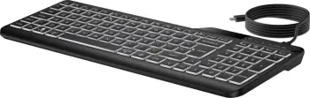 Tastierë HP 405, 65%, multi device, me ndriçim, gjermanisht, e zezë