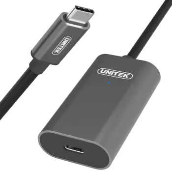 Adapter USB Unitek U305A, USB C në USB C, zgjatues aktiv, gri