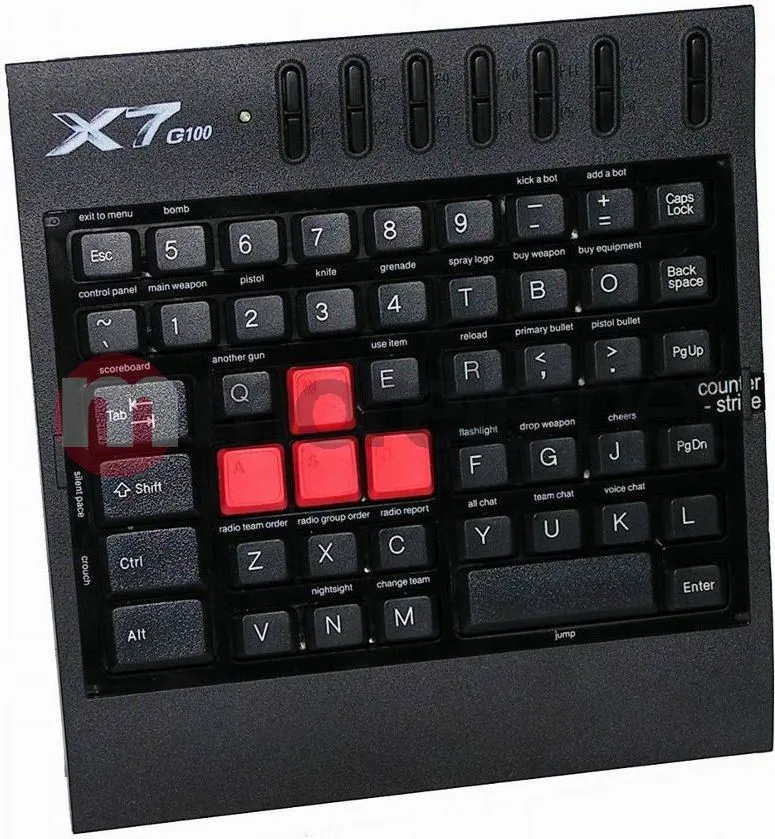 Tastierë gaming A4tech G100, me kabllo USB, kompakte, e zezë - 1