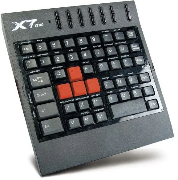 Tastierë gaming A4tech G100, me kabllo USB, kompakte, e zezë - 3