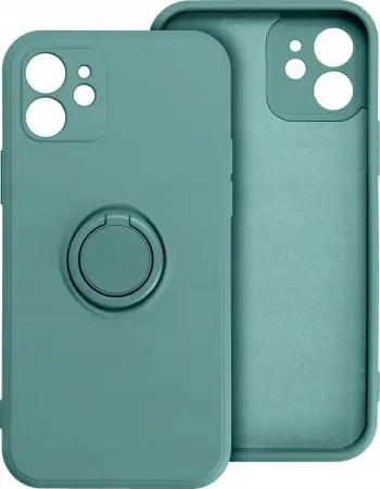 Mbrojtëse telefoni Futera Ring për iPhone 16 Plus, silikoni, me unazë, jeshile