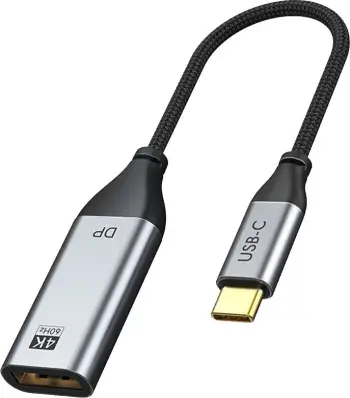 Kabllo USB C në DisplayPort CABLETIME CT-C160-PU31-CMDP1-S0.15, 4K 60Hz, 0.15m, portokalli