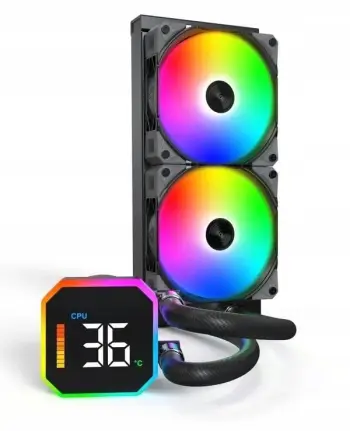 Ftohës uji CPU Montech HyperFlow Digital 240, All in One, radiator 240mm, i zi