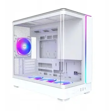 Kullë PC Montech KING 15 PRO ARGB, MicroATX, xham i temperuar, e bardhë