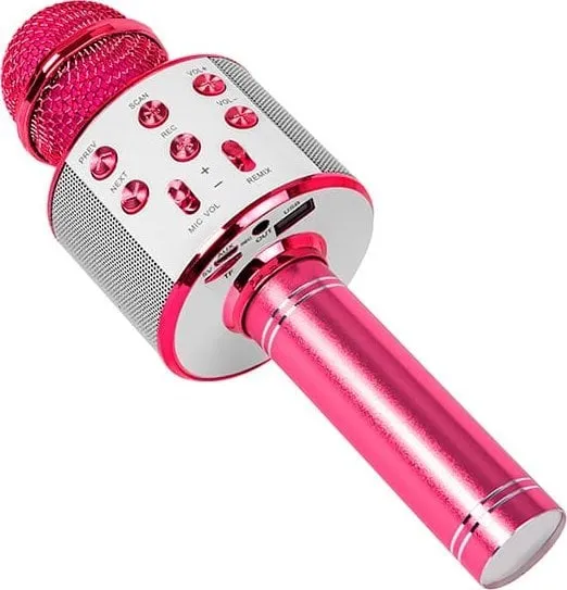 Mikrofon karaoke BLOW PRM402, wireless, me Bluetooth, rozë - 1