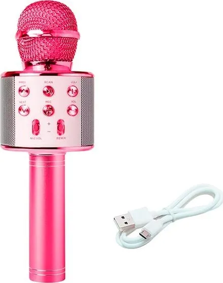 Mikrofon karaoke BLOW PRM402, wireless, me Bluetooth, rozë - 2