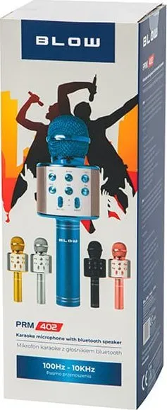 Mikrofon karaoke BLOW PRM402, wireless, me Bluetooth, rozë - 4